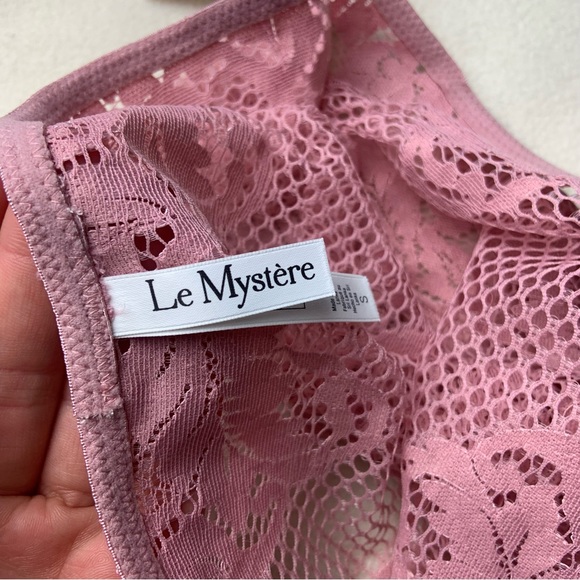 NWT New Le Mystere Lace Allure High Waist Thong Panties in Adobe Rose - Picture 4 of 4